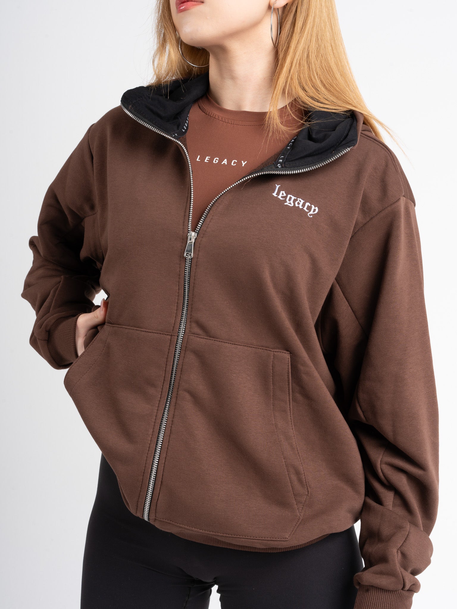 Knit Zip Up Sport Hoodie